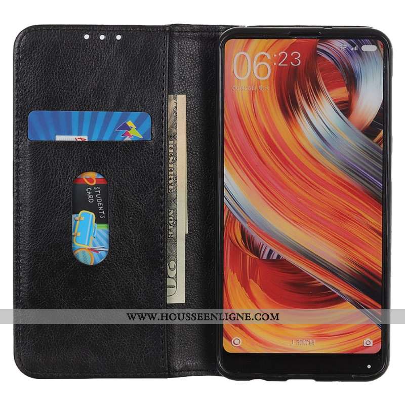Flip Cover Samsung Galaxy S25 Ultra 5G Cuir Fendu LItchi