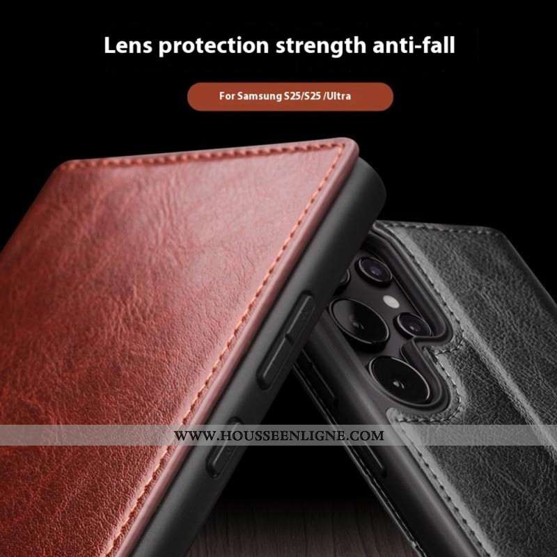 Flip Cover Samsung Galaxy S25 Ultra 5G Cuir Qialino