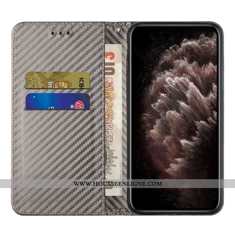 Flip Cover Samsung Galaxy S25 Ultra 5G Fibre Carbone à Lnaière