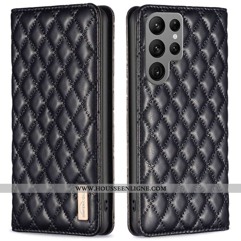 Flip Cover Samsung Galaxy S25 Ultra 5G Matelassée BINFEN COLOR