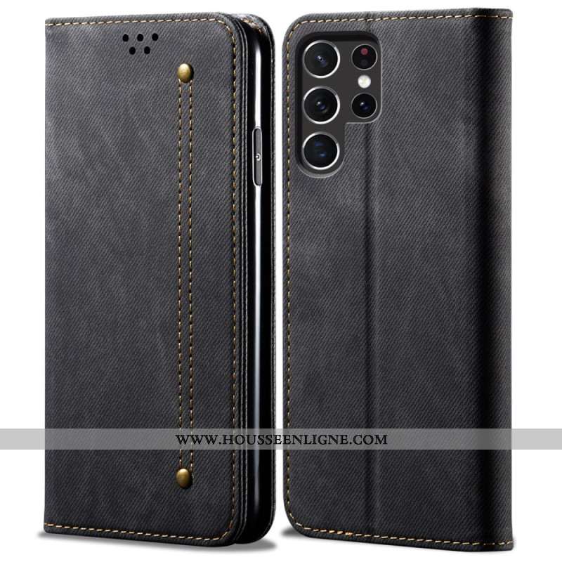 Flip Cover Samsung Galaxy S25 Ultra 5G Tissu Jeans