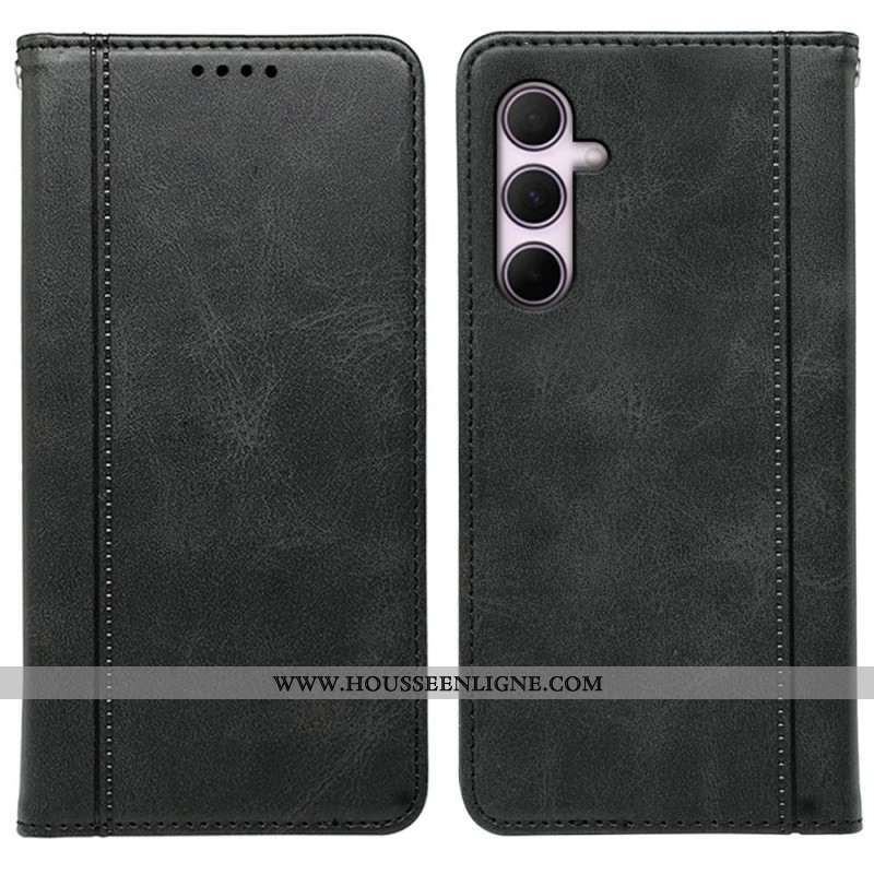 Flip Cover Samsung Galaxy S26 Effet Cuir Liseré