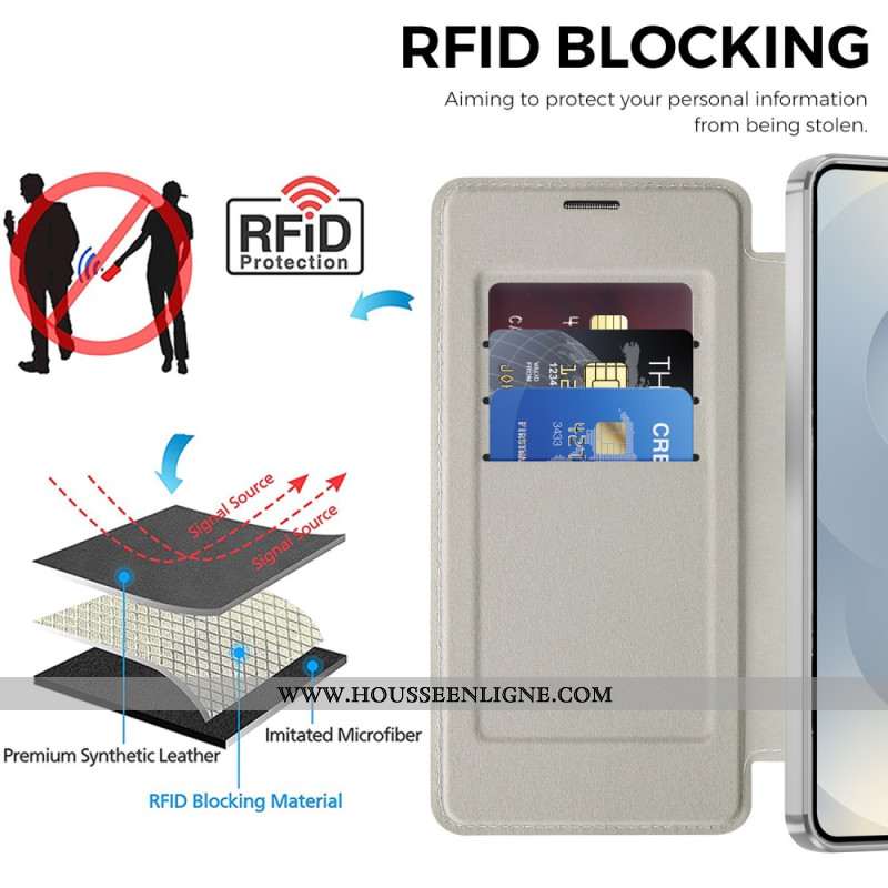 Flip Cover Samsung Galaxy S26 Magnétique avec Porte-Cartes et Protection RFID