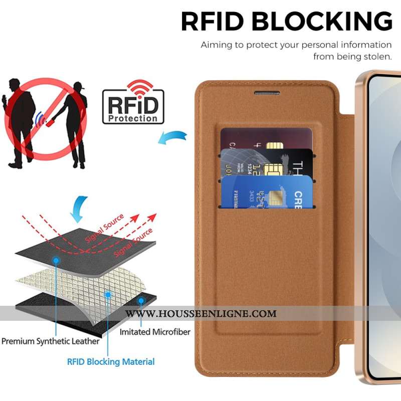 Flip Cover Samsung Galaxy S26 Plus Porte-Cartes RFID Matelassée