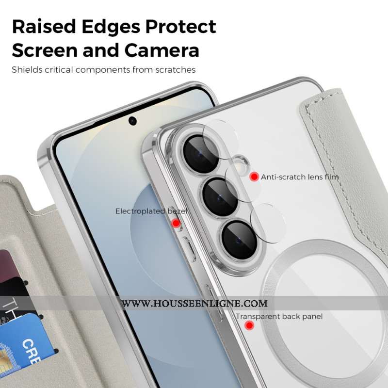 Flip Cover Samsung Galaxy S26 Porte-Cartes RFID et Protection Objectif Matelassée