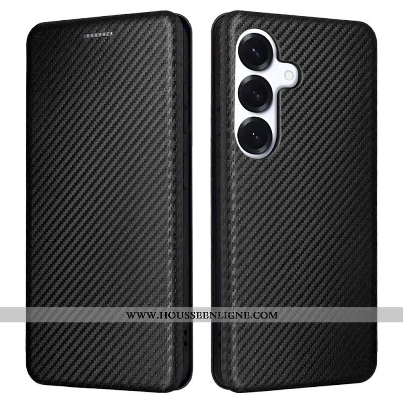 Flip Cover Samsung Galaxy S26 Texture Fibre de Carbone