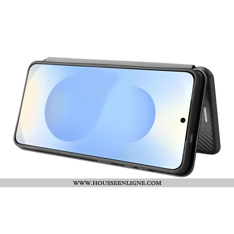 Flip Cover Samsung Galaxy S26 Texture Fibre de Carbone