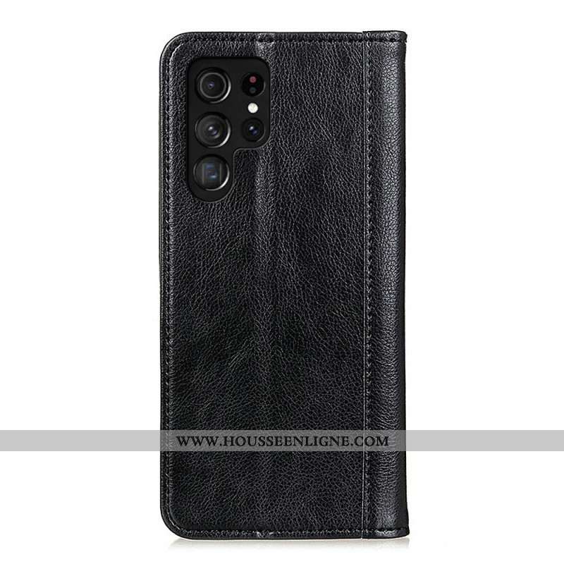 Flip Cover Samsung Galaxy S26 Ultra Cuir Fendu