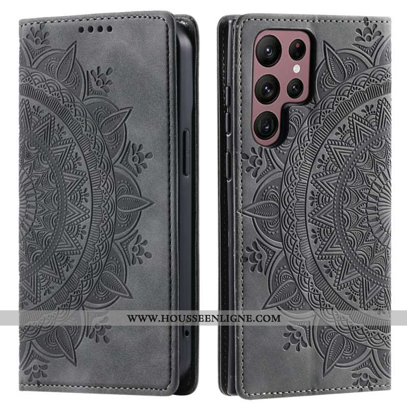 Flip Cover Samsung Galaxy S26 Ultra Effet Daim Mandala