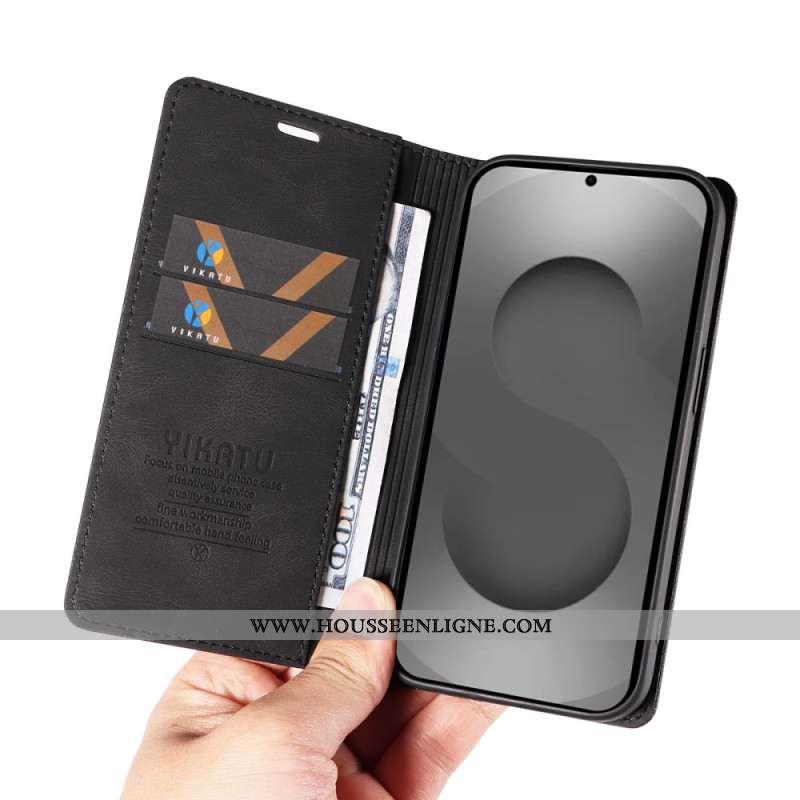 Flip Cover Samsung Galaxy S26 Ultra Effet Daim YIKATU