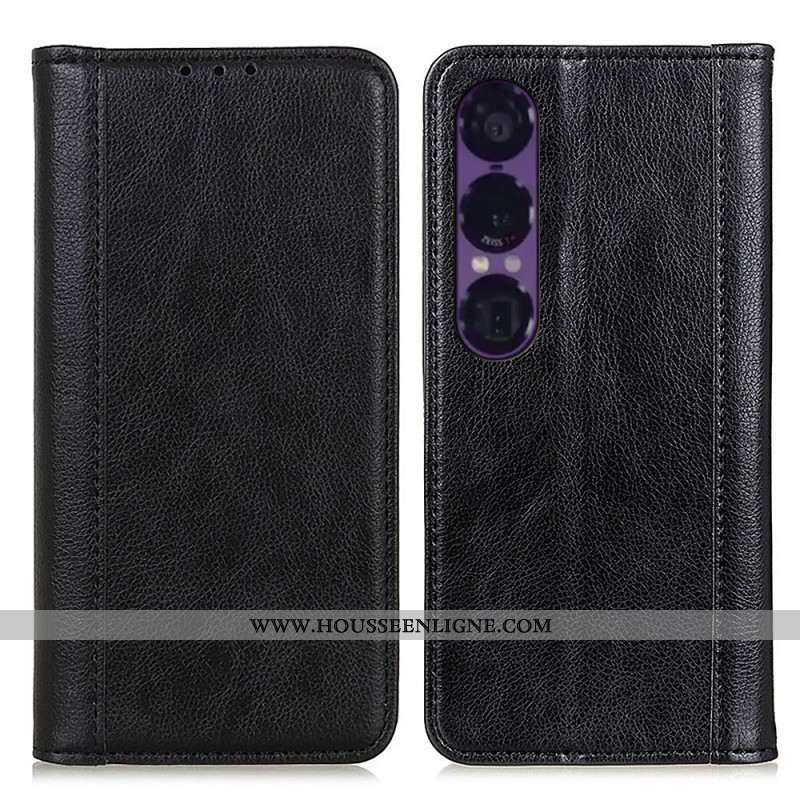 Flip Cover Sony Xperia 1 VII Cuir Fendu