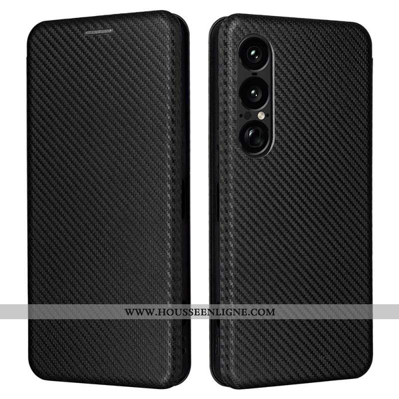 Flip Cover Sony Xperia 1 VII Fibre Carbone