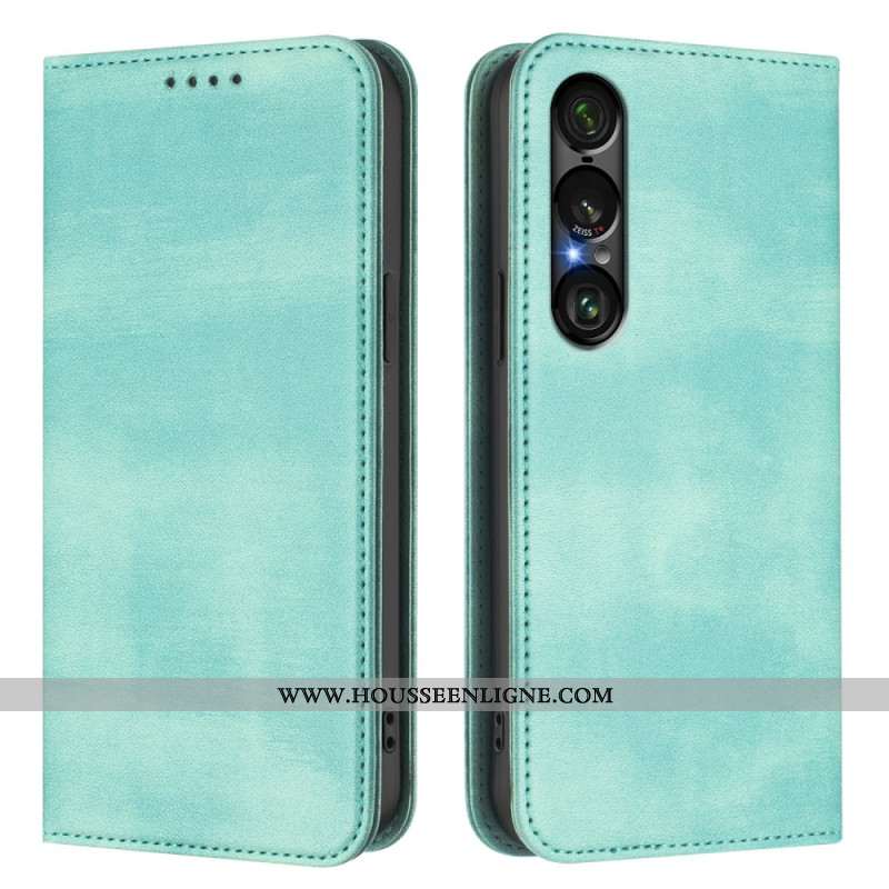 Flip Cover Sony Xperia 1 VII Protection RFID Design Rétro