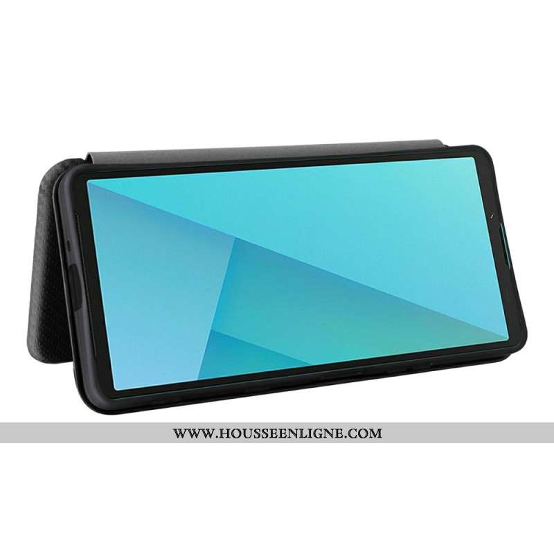 Flip Cover Sony Xperia 10 VII Fibre Carbone