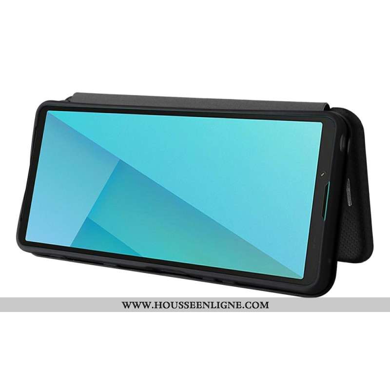 Flip Cover Sony Xperia 10 VII Fibre Carbone