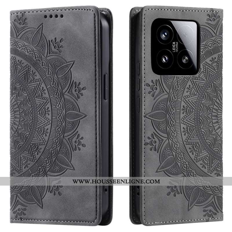 Flip Cover Xiaomi 15 Effet Daim Mandala