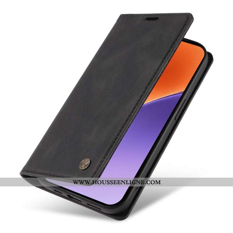 Flip Cover Xiaomi 15 Effet Daim YIKATU