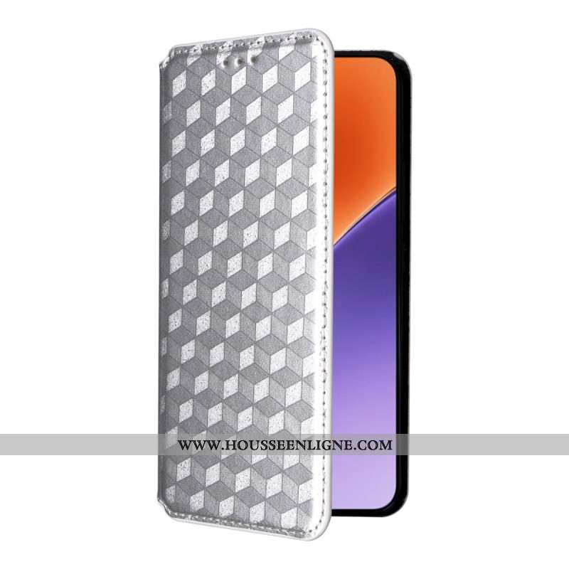 Flip Cover Xiaomi 15 Losanges 3D
