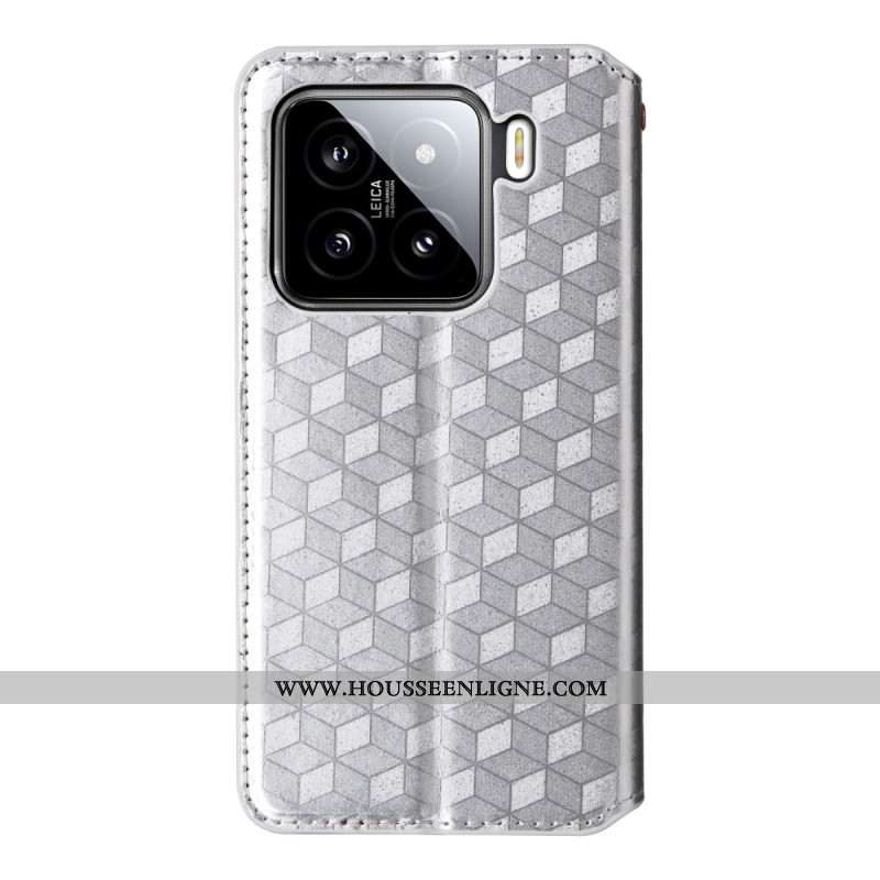 Flip Cover Xiaomi 15 Losanges 3D