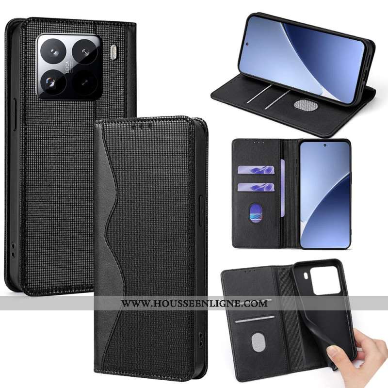 Flip Cover Xiaomi 15 Pro Protection RFID Motif Ondulé