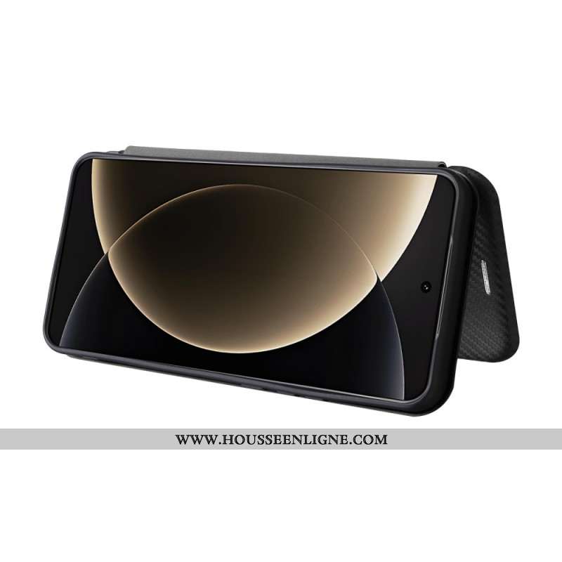 Flip Cover Xiaomi 15 Ultra Fibre Carbone Brossée
