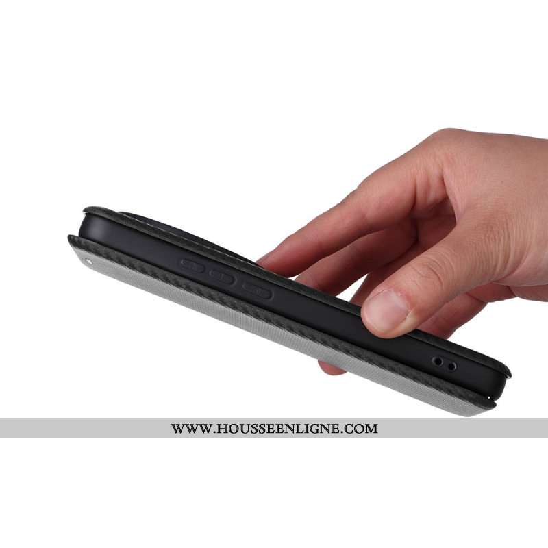 Flip Cover Xiaomi 15 Ultra Fibre Carbone Brossée