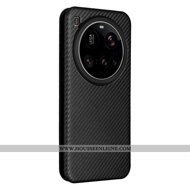Flip Cover Xiaomi 15 Ultra Fibre Carbone Brossée