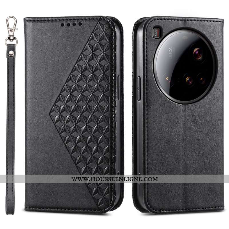 Flip Cover Xiaomi 15 Ultra Portefeuille à Lanière