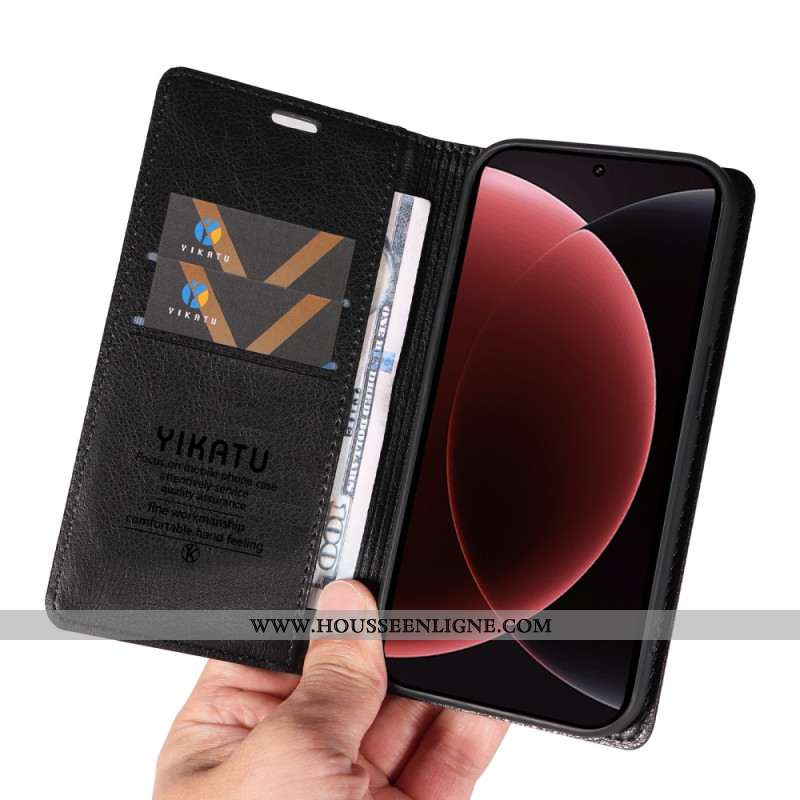 Flip Cover Xiaomi 15 Ultra Simili Cuir Litchi YIKATU