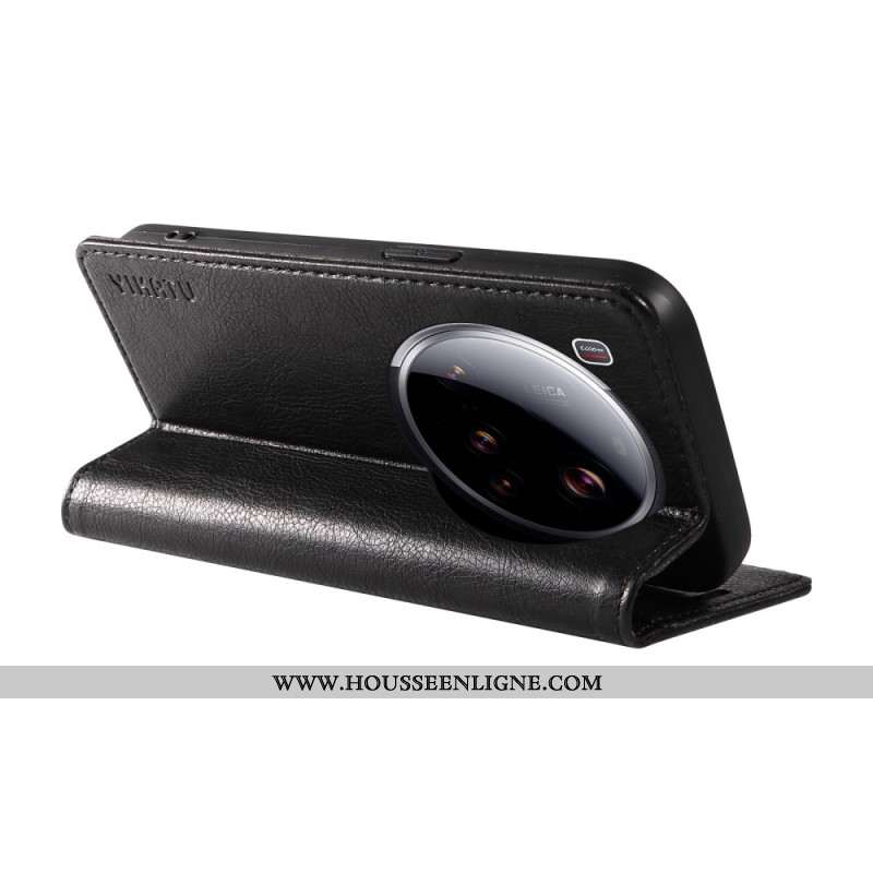 Flip Cover Xiaomi 15 Ultra Simili Cuir Litchi YIKATU