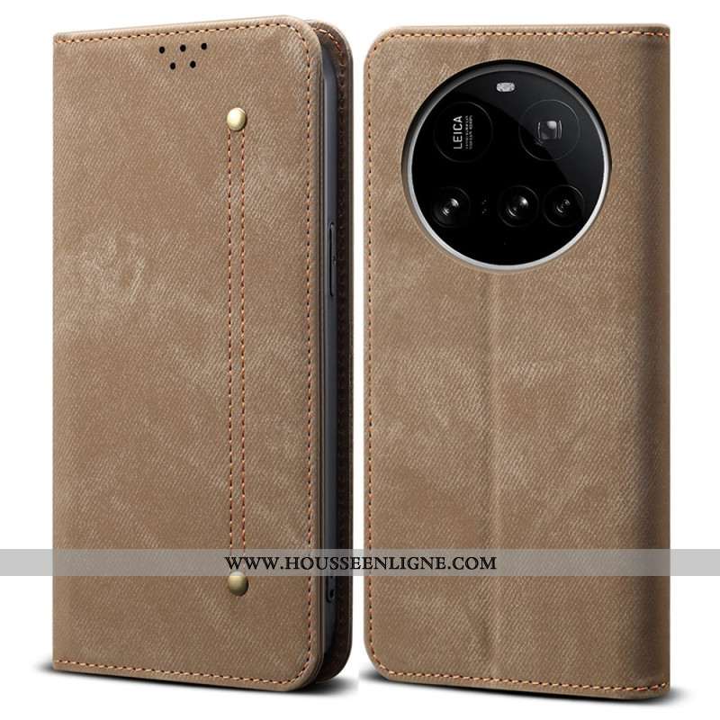 Flip Cover Xiaomi 15 Ultra Tissu Jeans