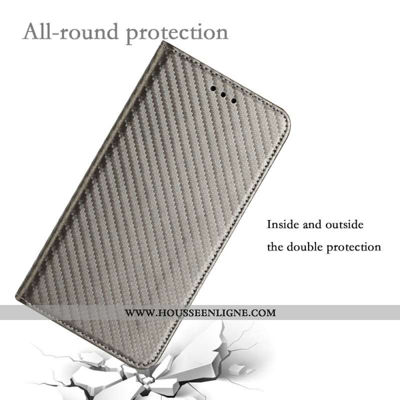 Flip Cover Xiaomi 15T Fibre Carbone