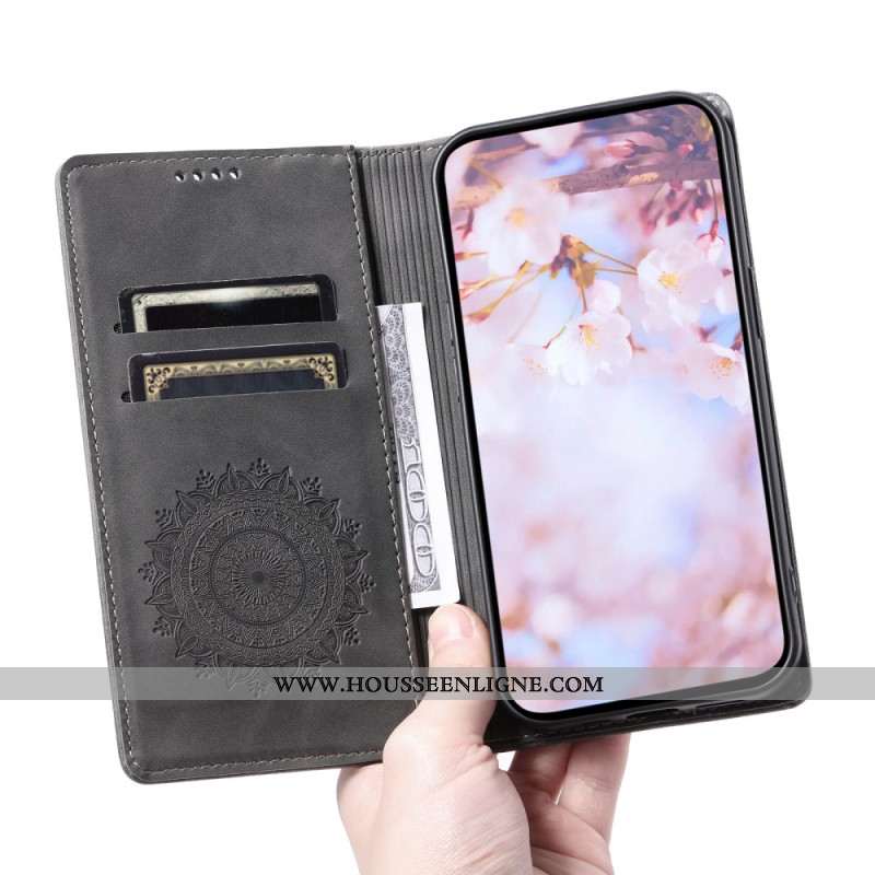 Flip Cover Xiaomi 15T Pro Effet Daim Mandala