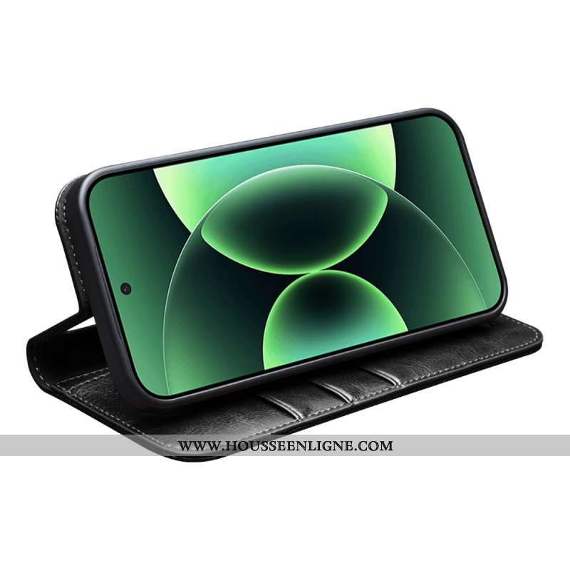 Flip Cover Xiaomi 17 Pro Max Cuir Véritable QIALINO