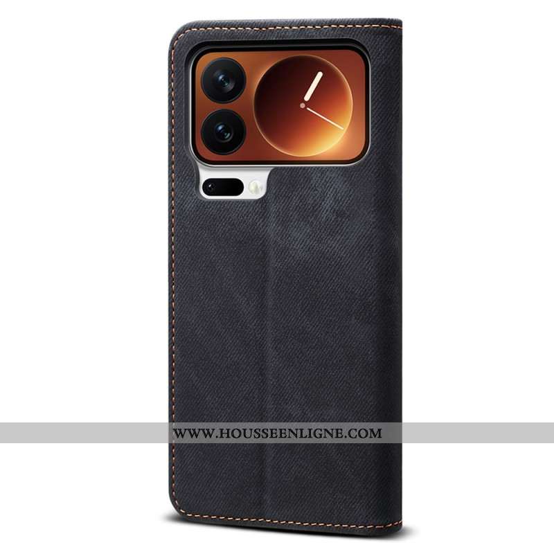 Flip Cover Xiaomi 17 Pro Max Texture Tissu Jeans