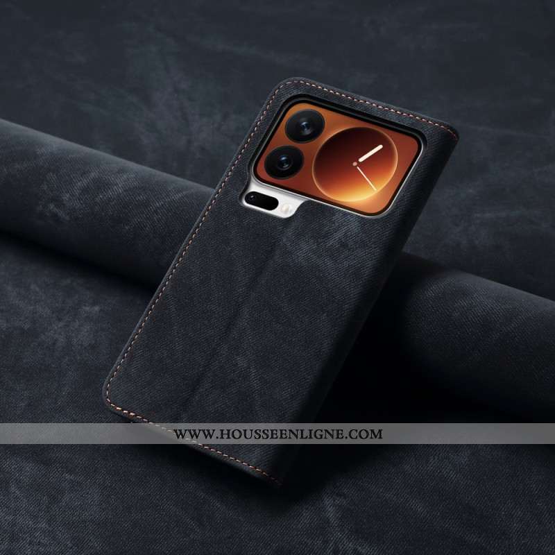 Flip Cover Xiaomi 17 Pro Max Texture Tissu Jeans