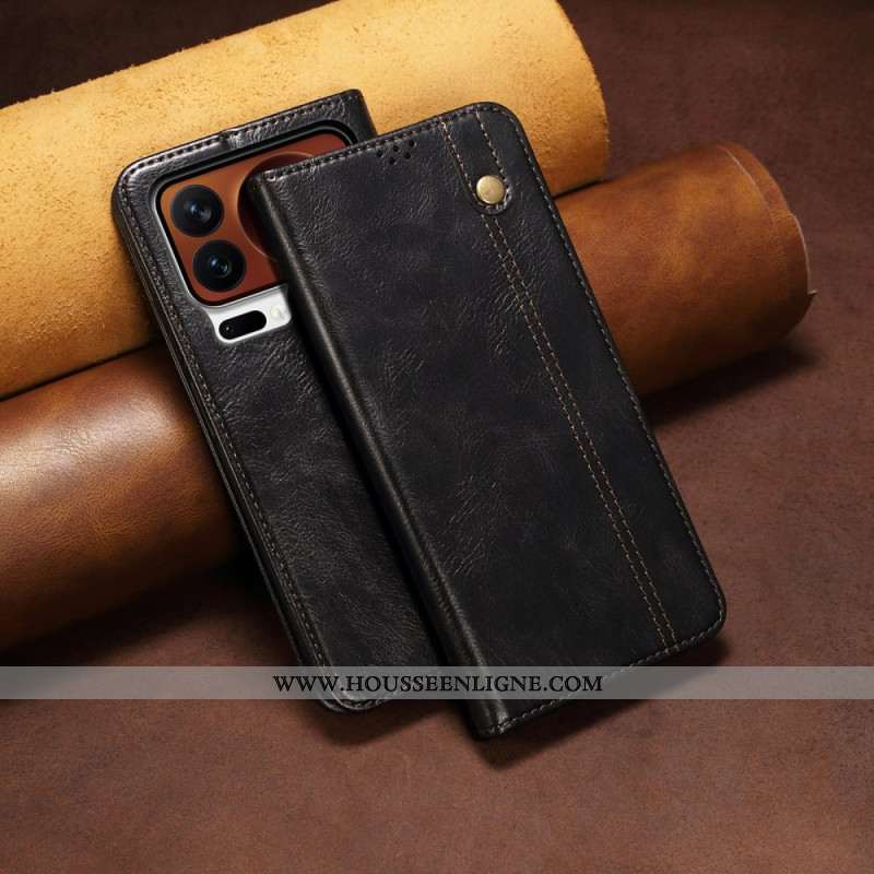 Flip Cover Xiaomi 17 Pro Simili Cuir Ciré