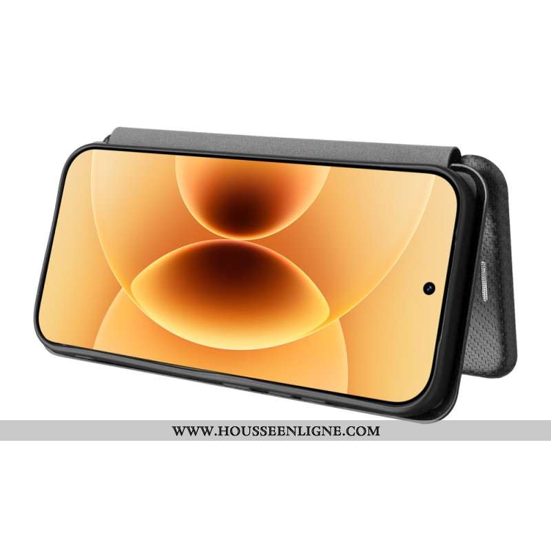 Flip Cover Xiaomi 17 Texture Fibre de Carbone