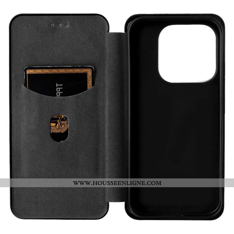 Flip Cover Xiaomi 17 Texture Fibre de Carbone