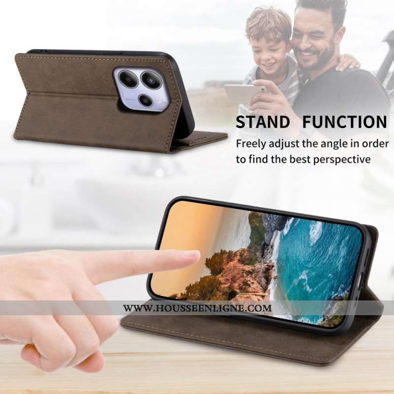 Flip Cover Xiaomi Redmi Note 14 4G Blocage RFID Vintage