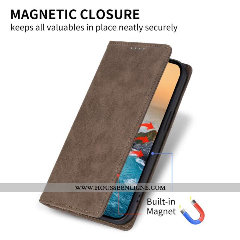 Flip Cover Xiaomi Redmi Note 14 4G Blocage RFID Vintage