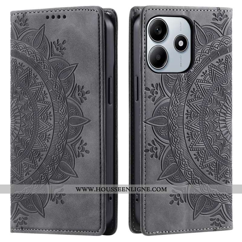 Flip Cover Xiaomi Redmi Note 14 4G Effet Daim Mandala