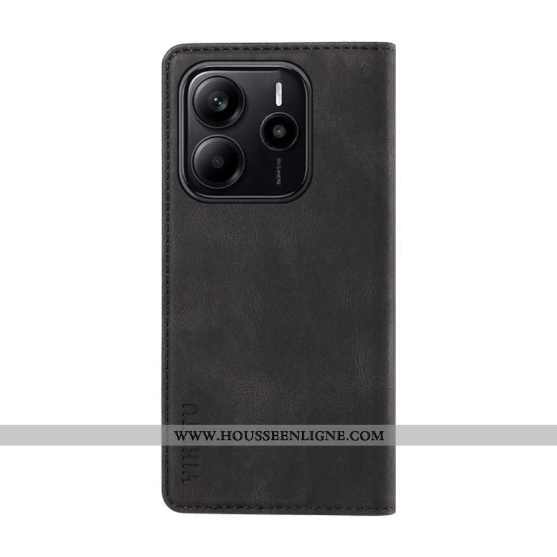 Flip Cover Xiaomi Redmi Note 14 4G Effet Daim Tanné YKATU