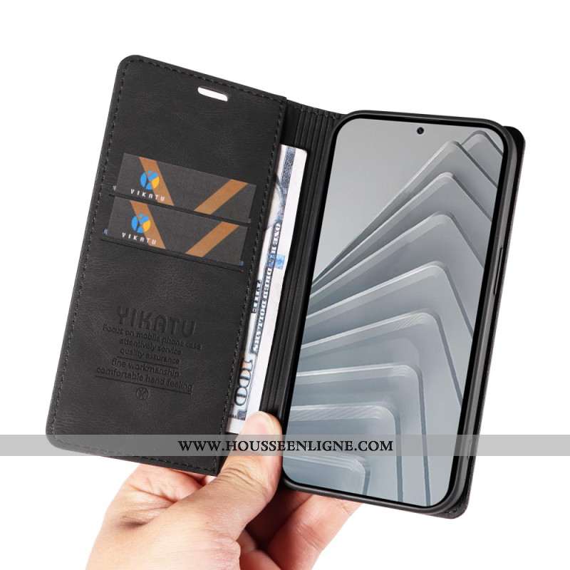 Flip Cover Xiaomi Redmi Note 14 4G Effet Daim Tanné YKATU