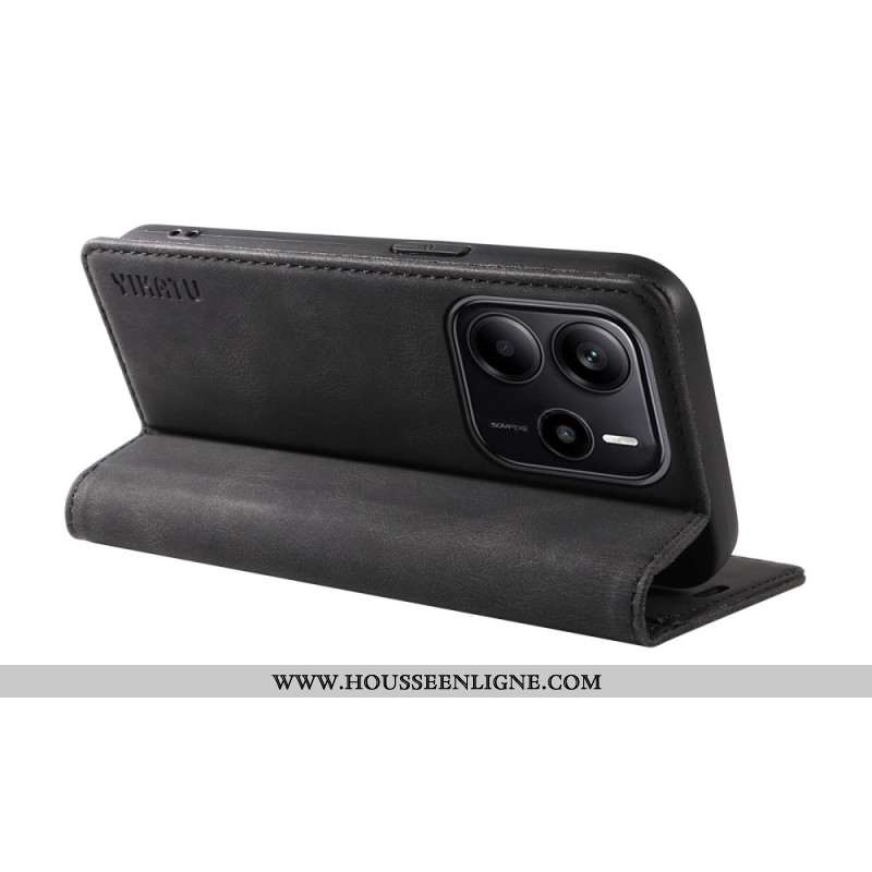 Flip Cover Xiaomi Redmi Note 14 4G Effet Daim Tanné YKATU