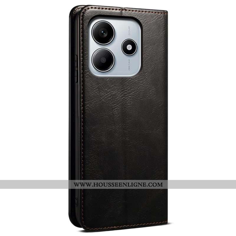 Flip Cover Xiaomi Redmi Note 14 5G Simili Cuir Ciré