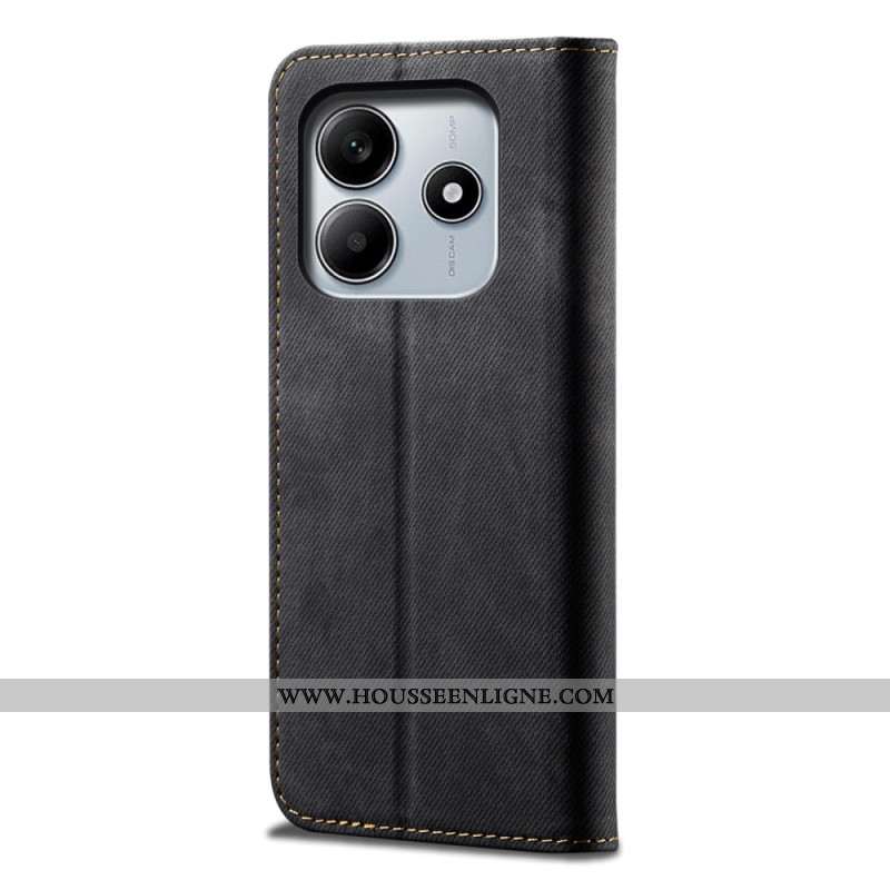 Flip Cover Xiaomi Redmi Note 14 5G Tissu Jeans