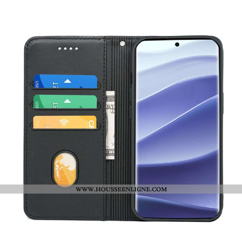 Flip Cover Xiaomi Redmi Note 14 Pro 4G Couture et Lanière
