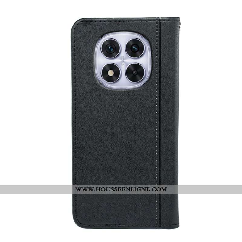 Flip Cover Xiaomi Redmi Note 14 Pro 4G Couture et Lanière