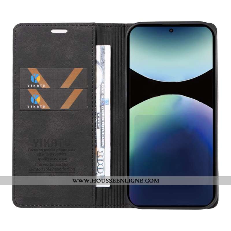 Flip Cover Xiaomi Redmi Note 14 Pro 4G Effet Daim YKATU